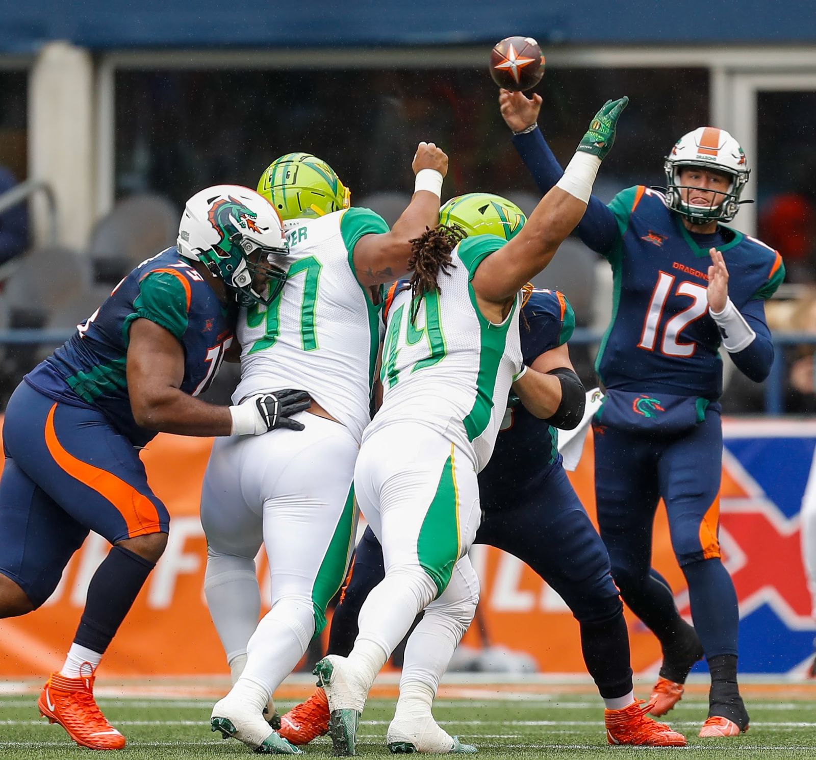Professional football game action